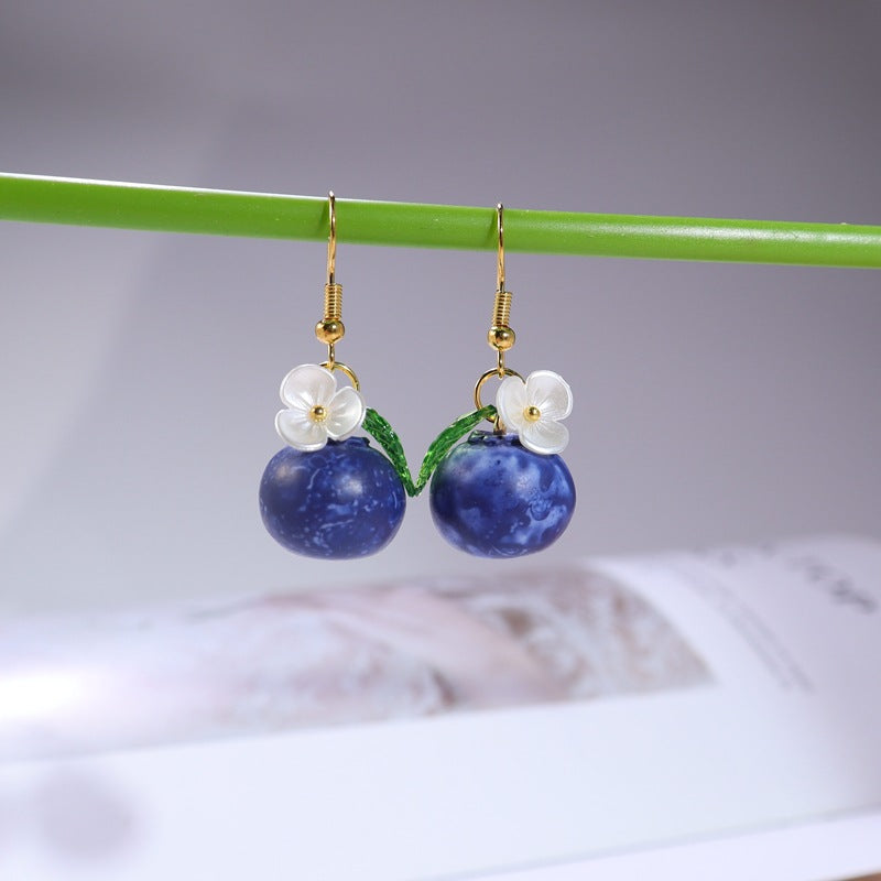 Chinese Advanced Color Creative Plant Pendant Earrings