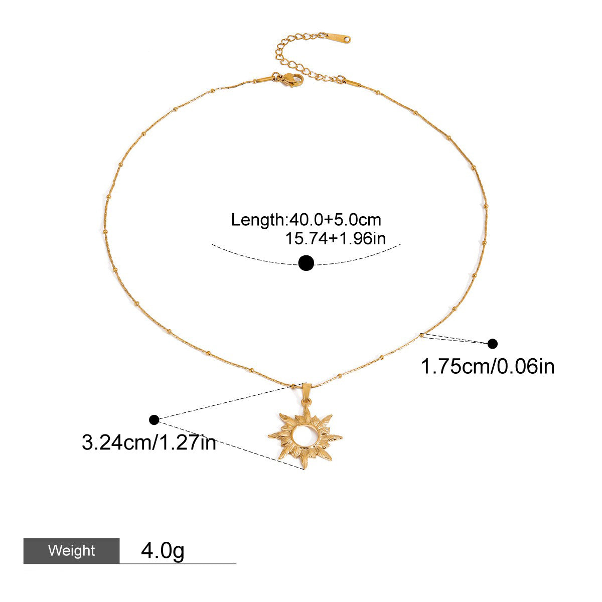 18K Gold Geometric Design Trendy Personality Necklace