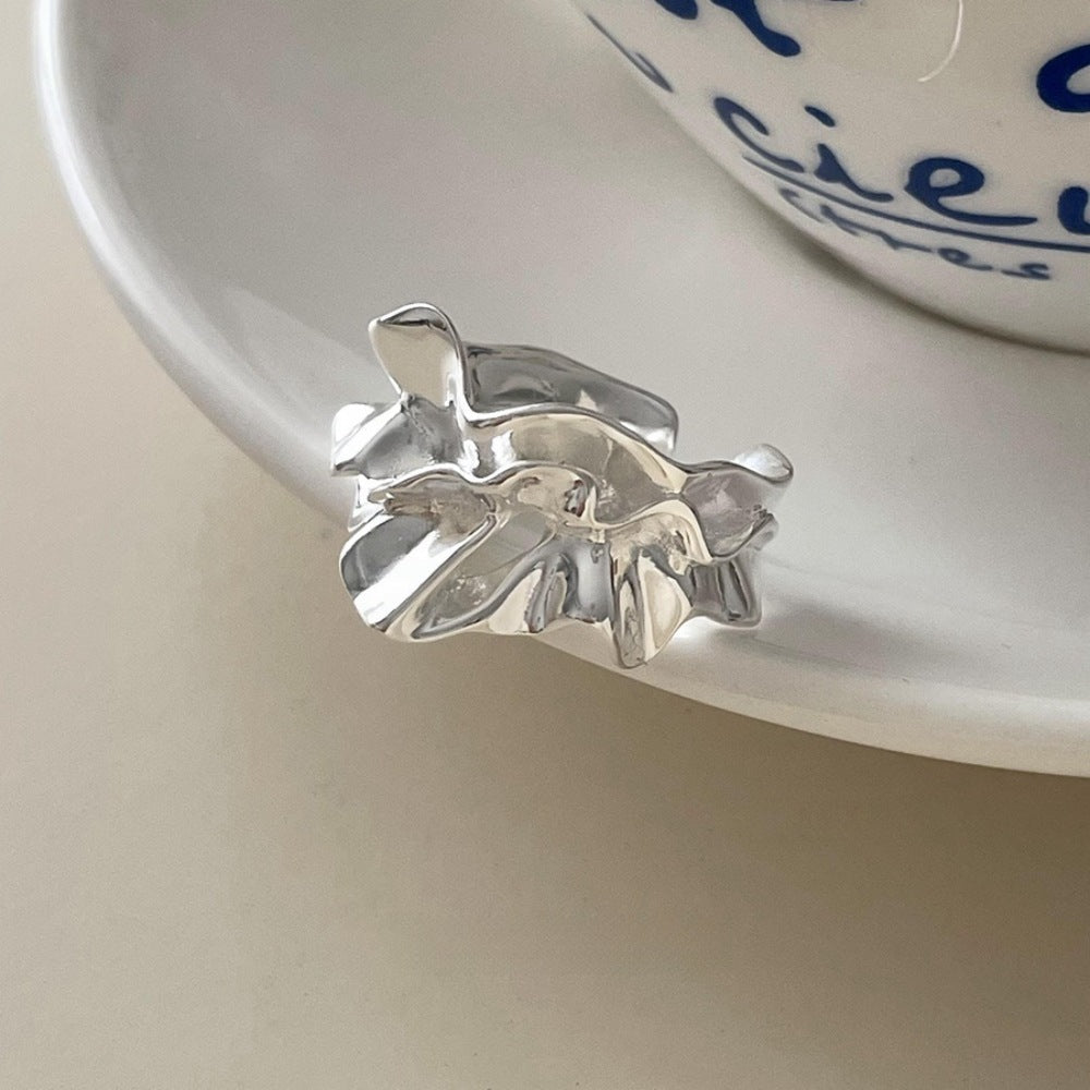 Vintage S925 Silver Women Rings, Unique Design Light Luxury High-End Bands