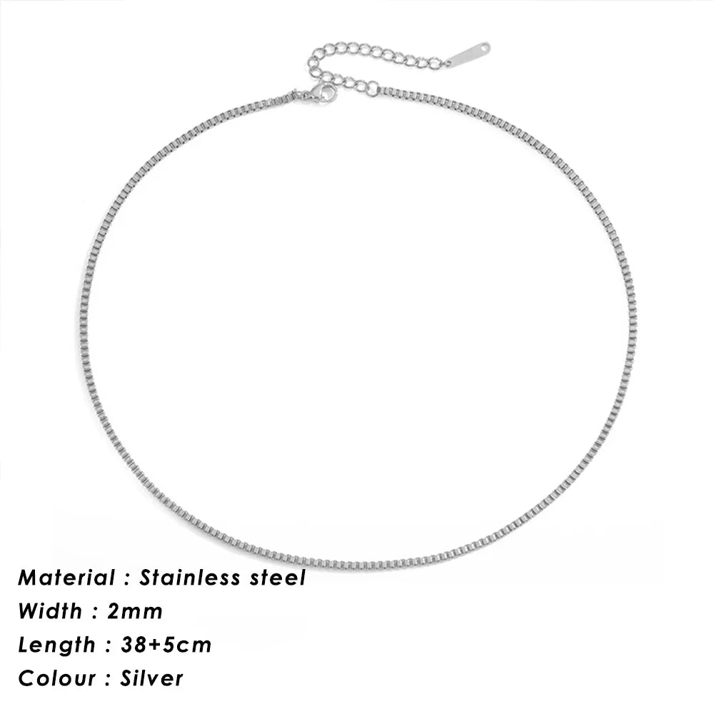 SUNIBI 316L Stainless Steel Chain Necklace for Women Gold Color Statement Choker Necklaces Do Not Fade Jewelry Wholesale