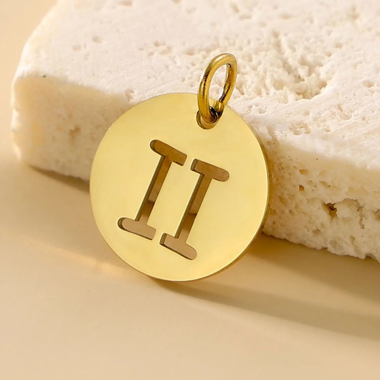 SUNIBI DIY Stainless Steel Disc Components 12 Zodiac Charms for Handmade Jewelry Making Designer Gold Plated Charms for Bracelet