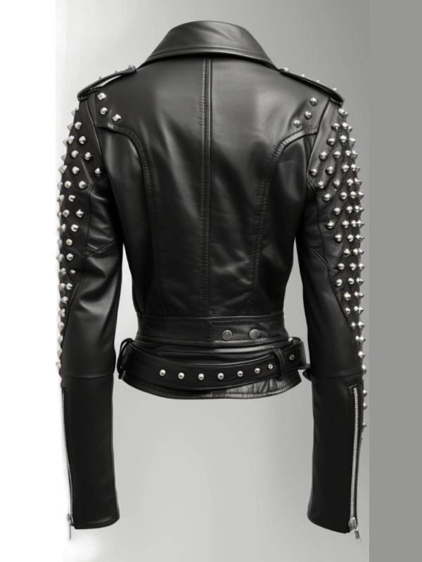 Anastasia Black Biker Women Leather Jacket