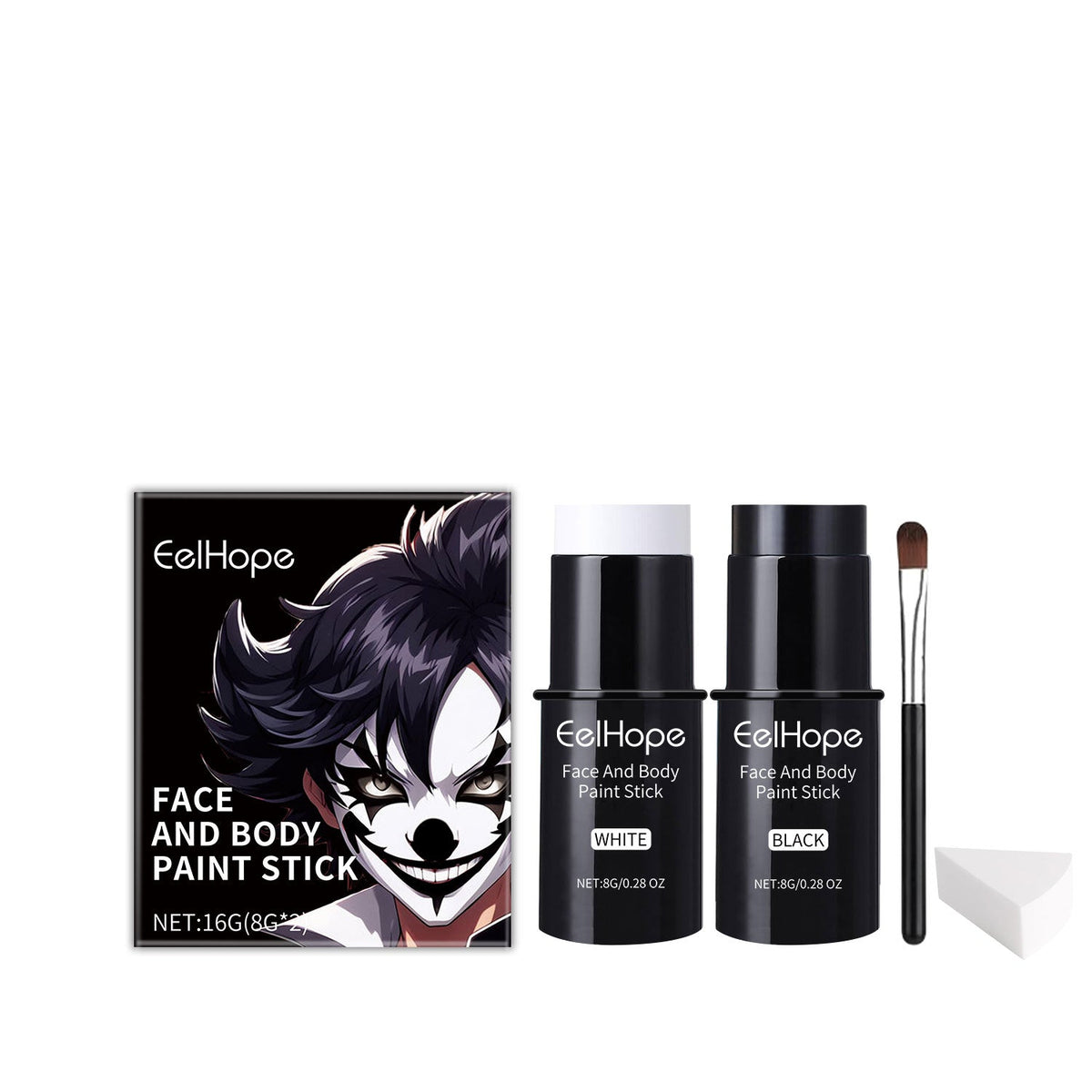 Halloween Face Painting Stick Set, Covered With Painted Foundation Makeup Clown Colorful Stick