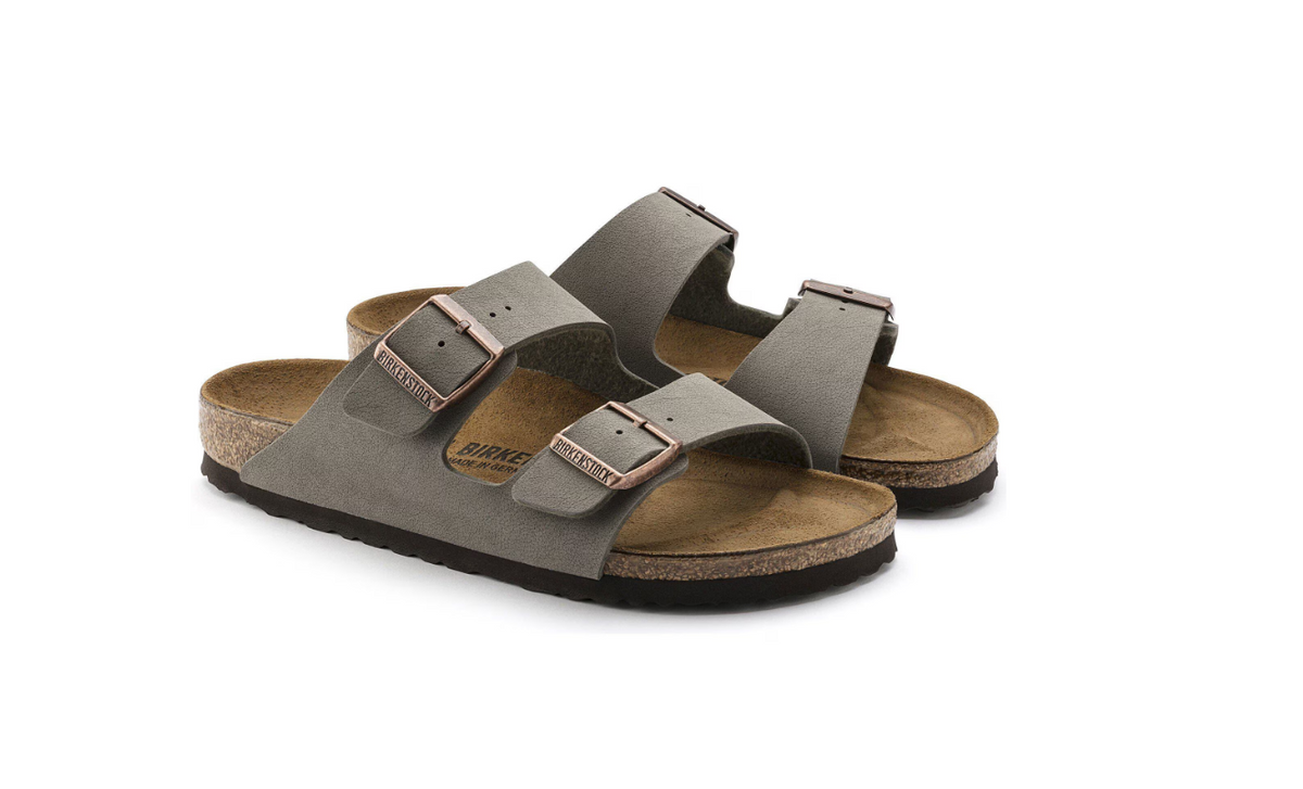 Birkenstock Arizona Birkibuc Stone Sandals - Stone, Regular