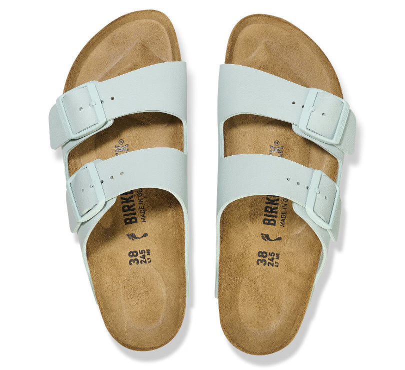 Birkenstock Arizona Birko-Flor Surf Green Sandals - Green, Narrow
