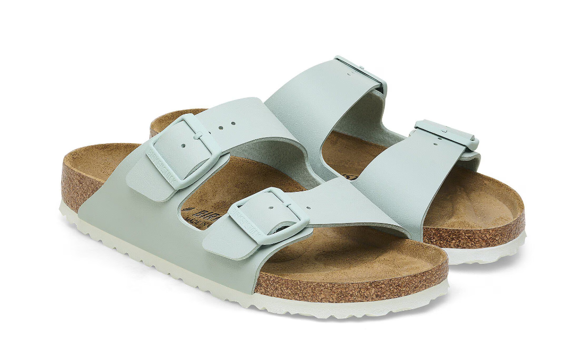 Birkenstock Arizona Birko-Flor Surf Green Sandals - Green, Narrow
