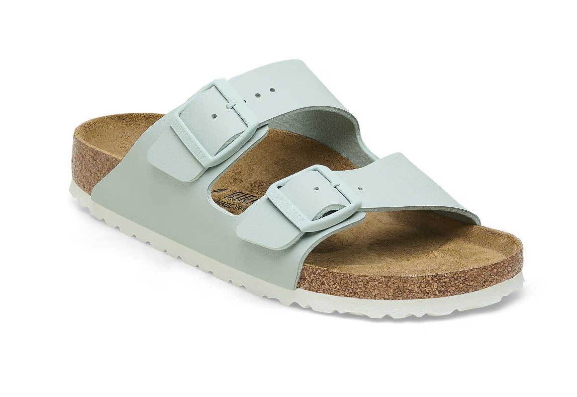 Birkenstock Arizona Birko-Flor Surf Green Sandals - Green, Narrow