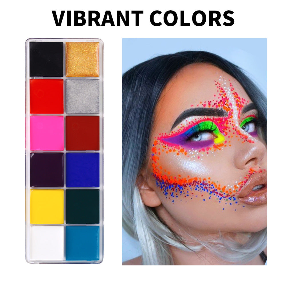 Fit Colors 12 Colors Face Color Water Soluble Body Paint Halloween Masquerade Makeup