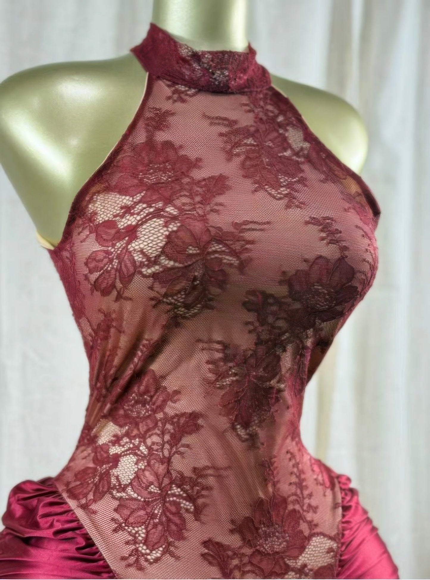 Crimson Lace Hourglass Dress
