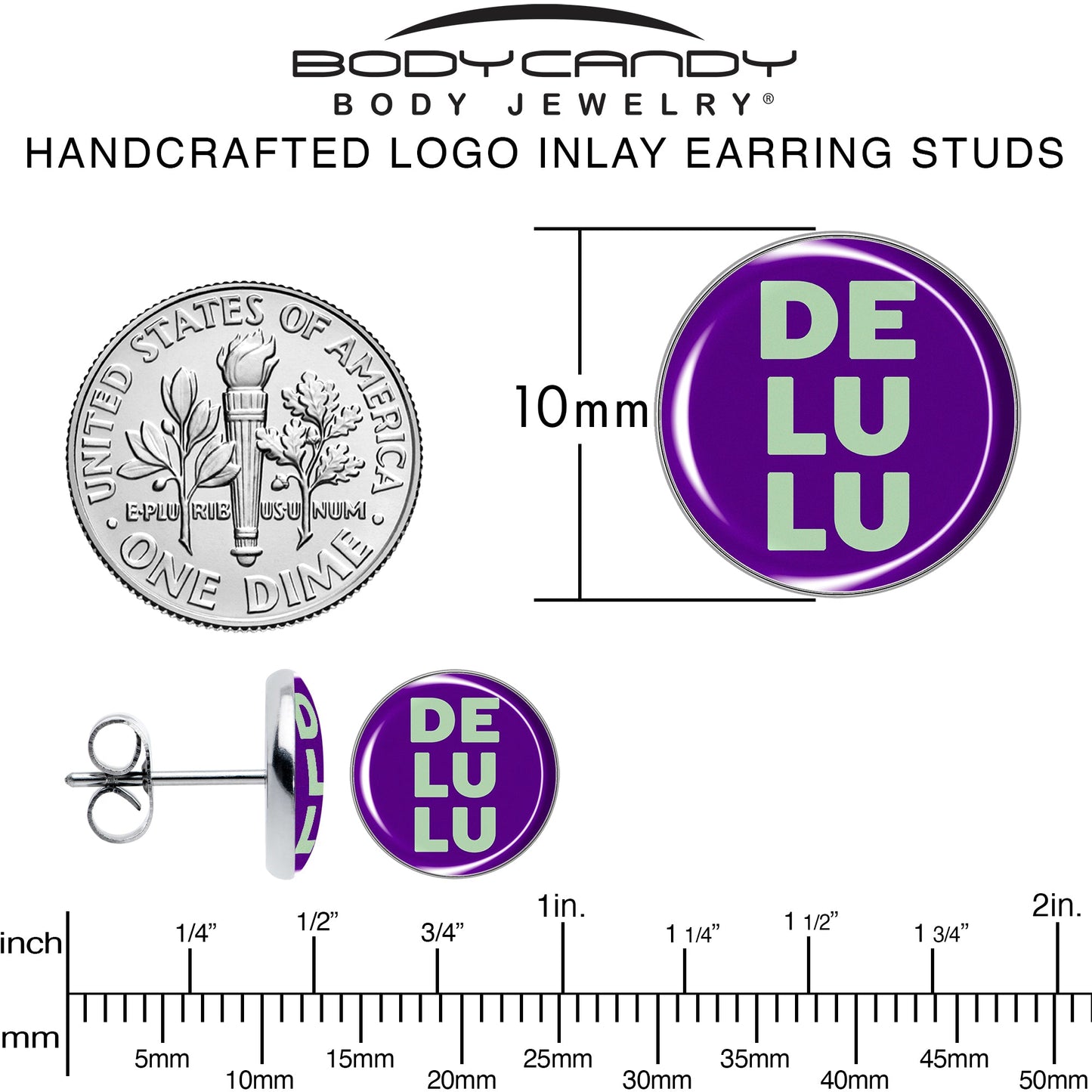Word DELULU Stud Earrings by Onyx O