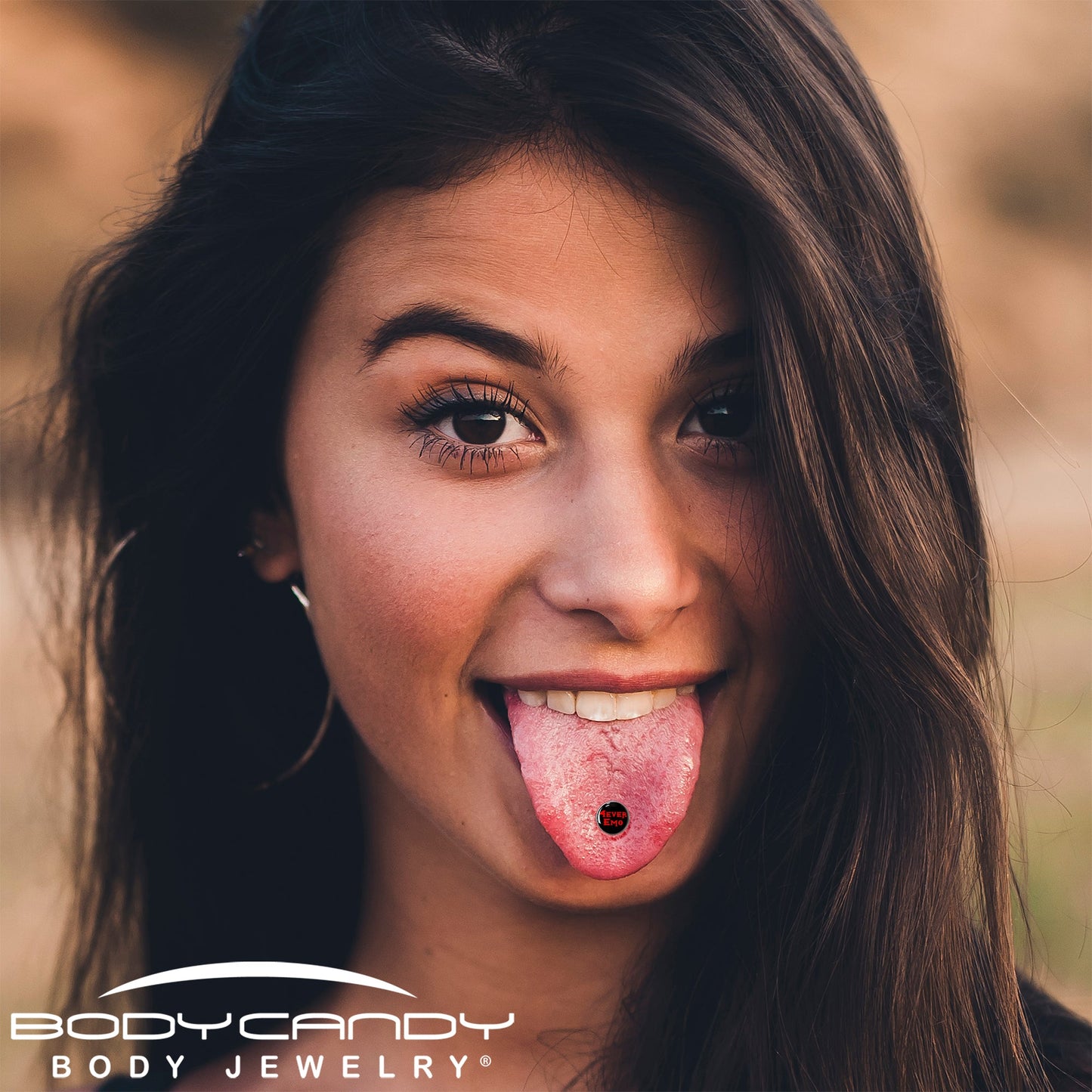 Black Red 4 Ever Emo Barbell Tongue Ring by Onyx O