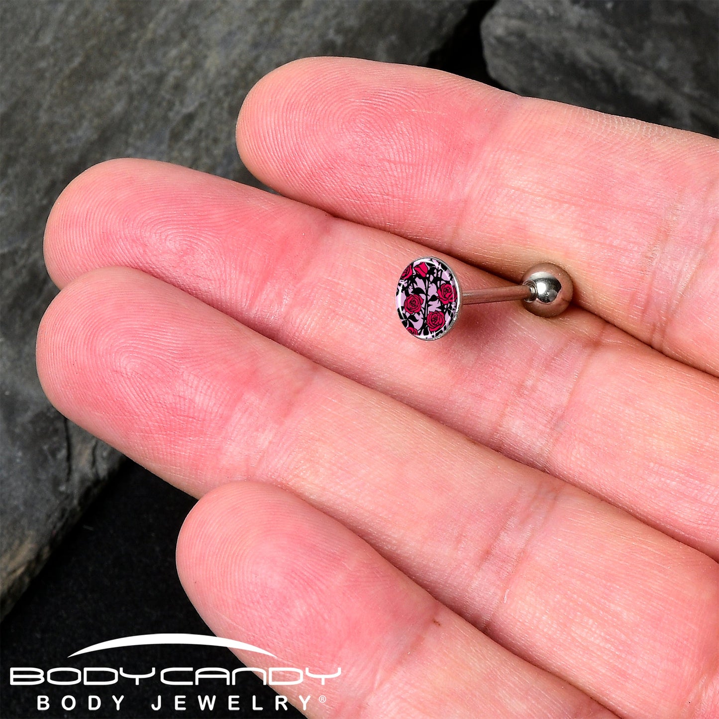 Blossom Creation Floral Love of Roses Barbell Tongue Ring by Onyx O