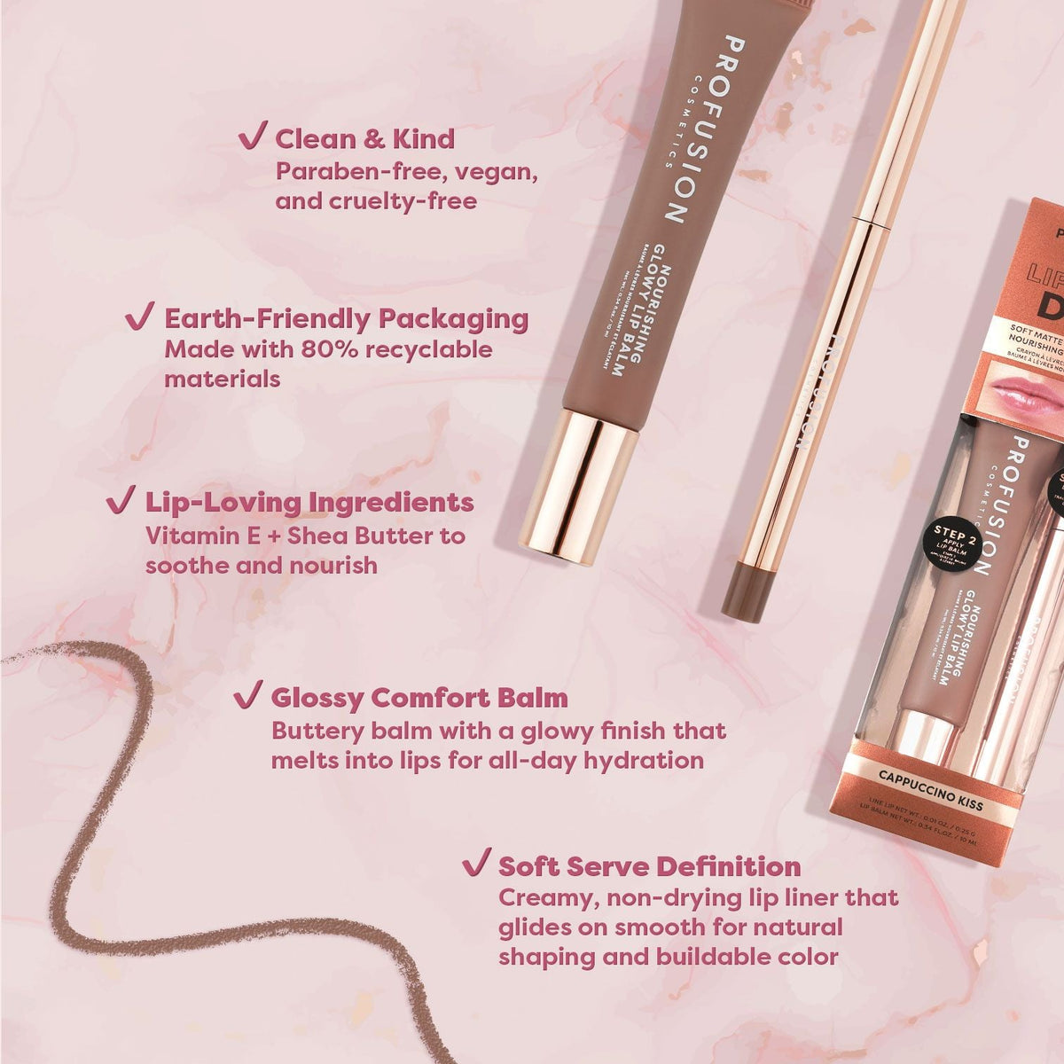 Lip Treat Duo Soft Matte Creamy Lip Liner & Nourishing Glowy Lip Balm