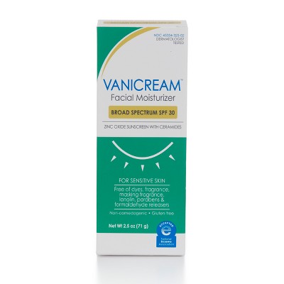 Vanicream Facial Moisturizer SPF 30 Zinc Oxide Mineral Sunscreen for Sensitive Skin 2.5oz - Imperfect Box
