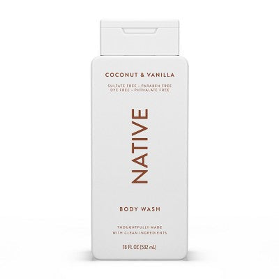 Native Body Wash Coconut Vanilla Sulfate Free 18 fl oz- Imperfect Container
