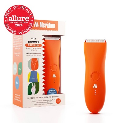 Meridian Trimmer Premium Pubic; Body Hair Trimmer for Men & Women Below-the-Belt Groomer, Ball Trimmer, Bikini Trimmer, Bonus Pouch Blaze - New