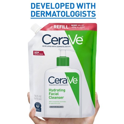CeraVe Hydrating Face Wash with Hyaluronic Acid and Glycerin Refill 16 fl oz - New