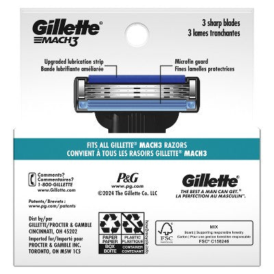 Gillette Mach3 Men's Razor Blade Refills 4ct - New