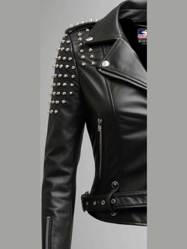 Gemma Black Biker Leather Jacket