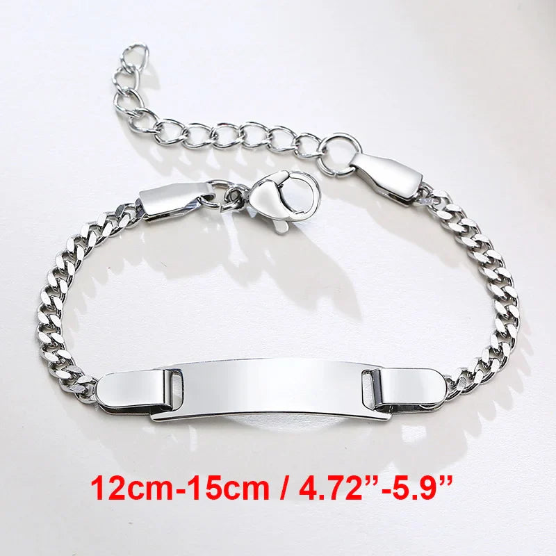 Name Customization Engrave Birth Date Bracelets,Personal Birthday Gift ,Stainless Steel Bracelet