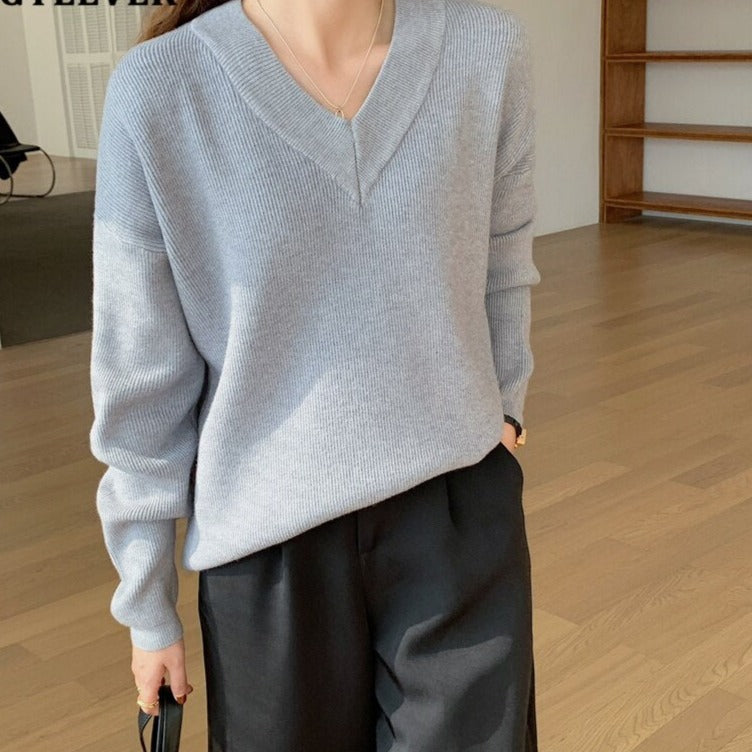 Full Sleeve Loose Female Pullovers Jumpers Autumn Winter Thick Ladies Knitwear