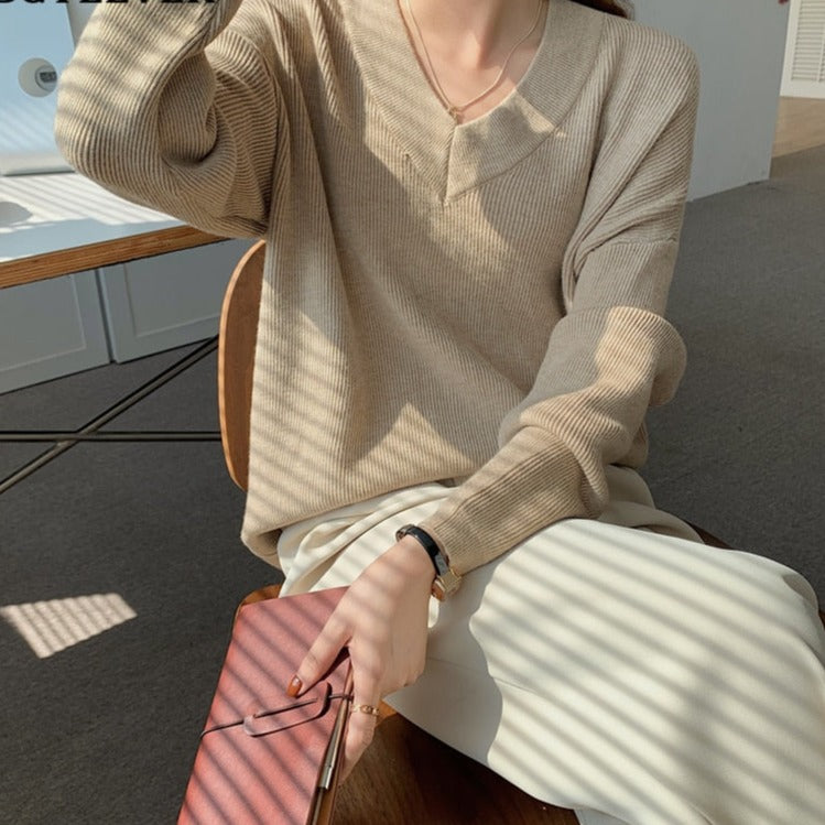 Full Sleeve Loose Female Pullovers Jumpers Autumn Winter Thick Ladies Knitwear