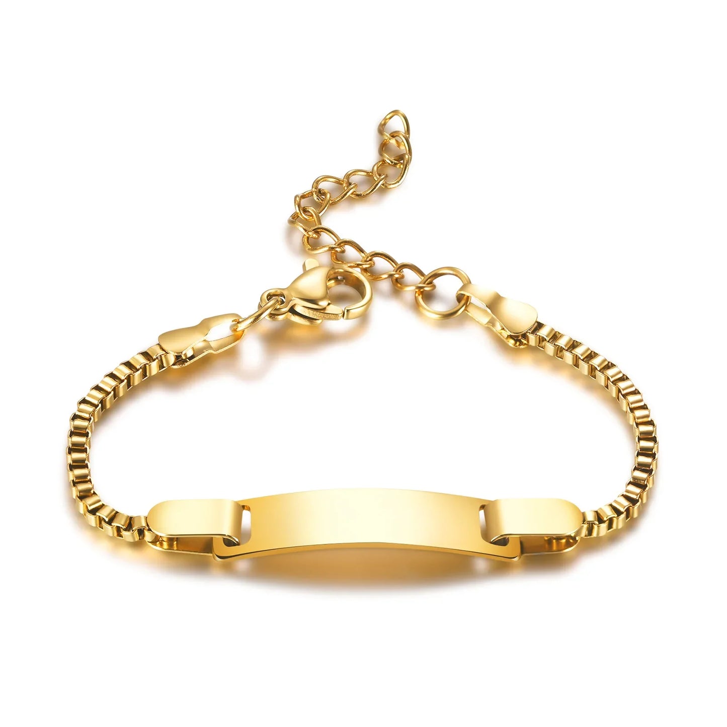 Persoanlized Custom Name Heart Bracelet,Stainless Steel Figaro Chain Link Adjustable,Engraved Gift for Boy Girl
