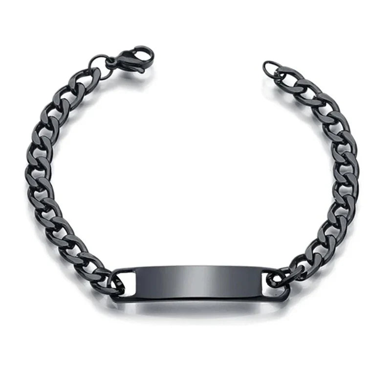 Nextvance Customized Engraving Nameplate Couple Bracelets on hand Stainless Steel Chain Bracelet  For Women Lovers  Jewelry Day