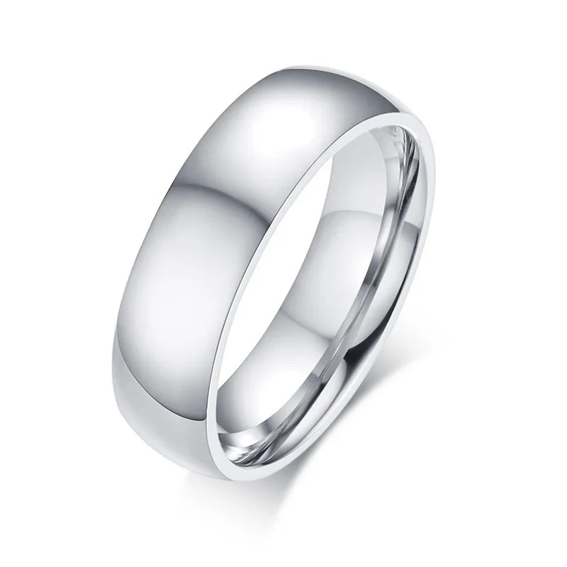 Vnox Classic Wedding Rings for Women Men Gold Color Stainless Steel Couple Band Anniversary Personalized Name Lovers Gift