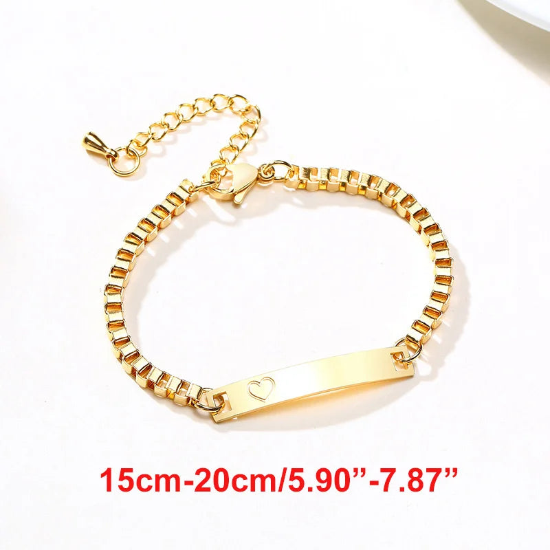 Name Customization Engrave Birth Date Bracelets,Personal Birthday Gift ,Stainless Steel Bracelet