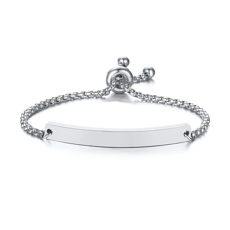 Name Customization Engrave Birth Date Bracelets,Personal Birthday Gift ,Stainless Steel Bracelet