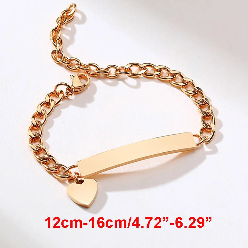 Custom Engrave Name Birth Date Bracelets,Personal Birthday Gift to Little Boy Girls , Stainless Steel Bracelet