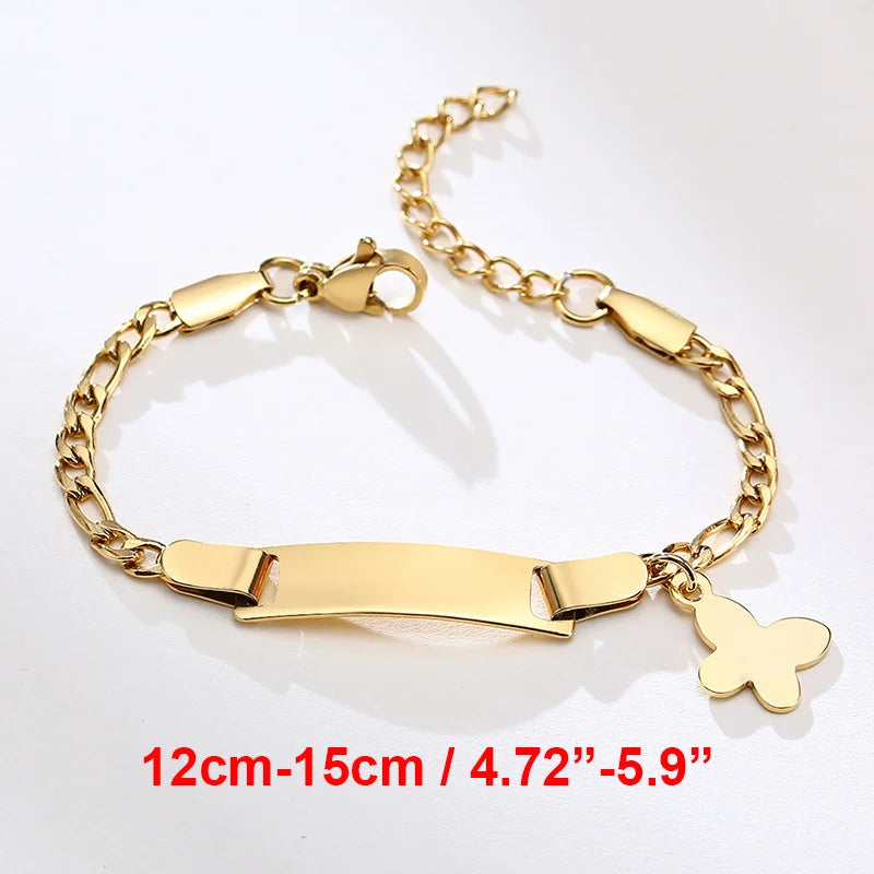 Custom Engrave Name Birth Date Bracelets,Personal Birthday Gift to Little Boy Girls , Stainless Steel Bracelet