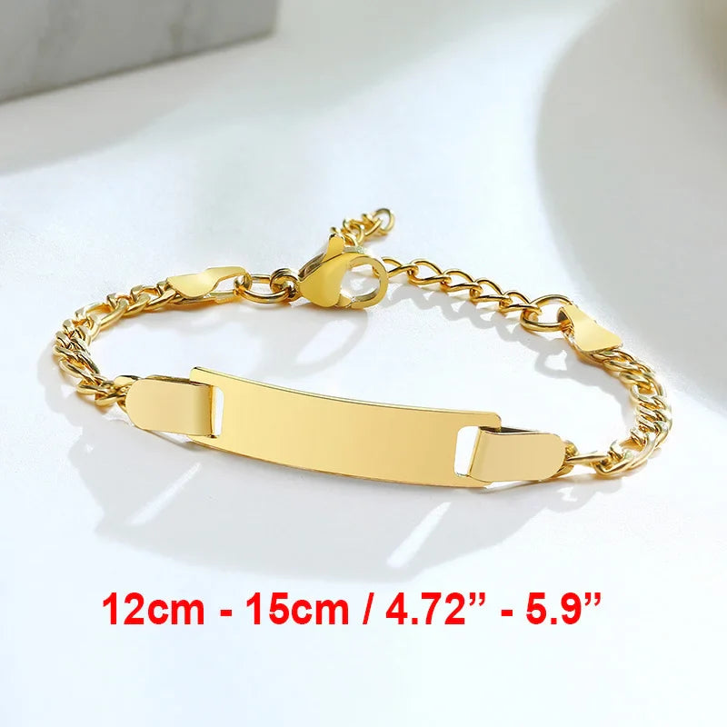 Name Customization Engrave Birth Date Bracelets,Personal Birthday Gift ,Stainless Steel Bracelet