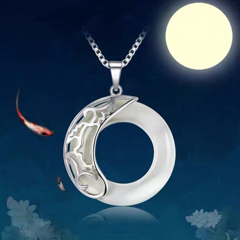 Heaven Officials Blessing Couple Necklaces Moonlight Pendant Necklace For Lovers Friendship Jewelry