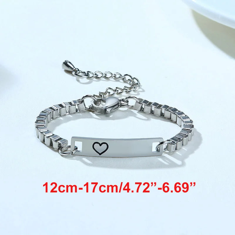 Name Customization Engrave Birth Date Bracelets,Personal Birthday Gift ,Stainless Steel Bracelet