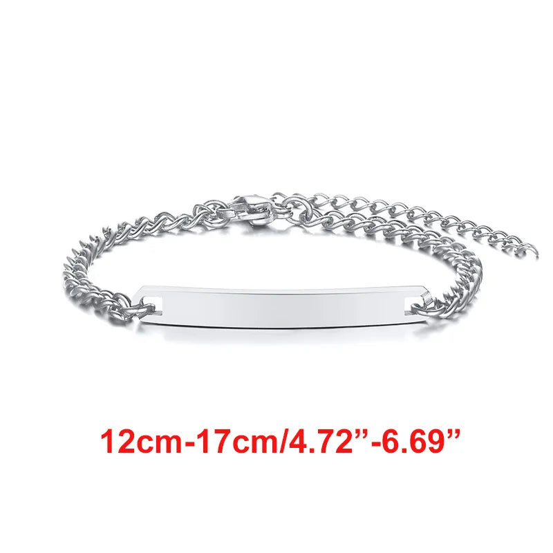 Custom Engrave Name Birth Date Bracelets,Personal Birthday Gift to Little Boy Girls , Stainless Steel Bracelet
