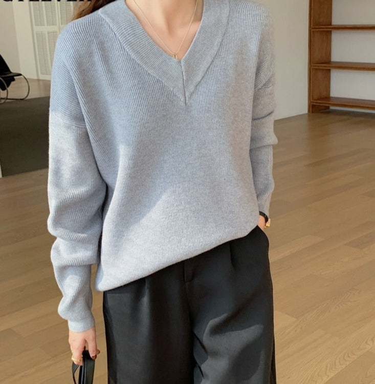 Full Sleeve Loose Female Pullovers Jumpers Autumn Winter Thick Ladies Knitwear