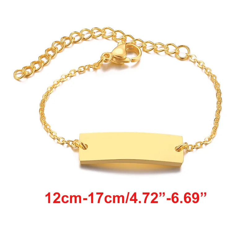 Name Customization Engrave Birth Date Bracelets,Personal Birthday Gift ,Stainless Steel Bracelet