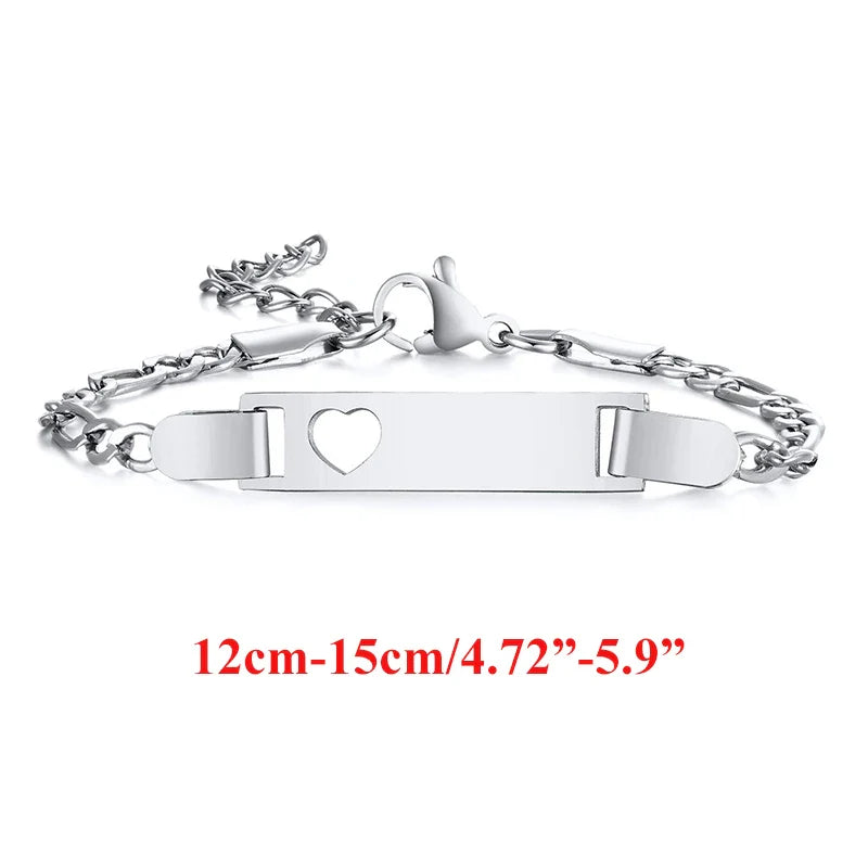 Name Customization Engrave Birth Date Bracelets,Personal Birthday Gift ,Stainless Steel Bracelet