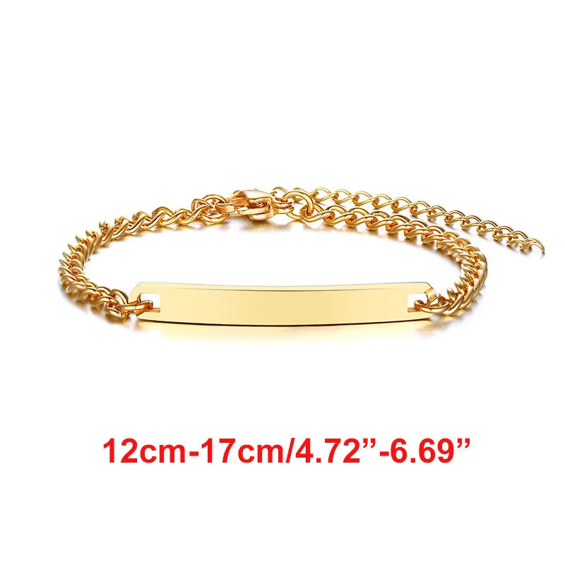 Custom Engrave Name Birth Date Bracelets,Personal Birthday Gift to Little Boy Girls , Stainless Steel Bracelet