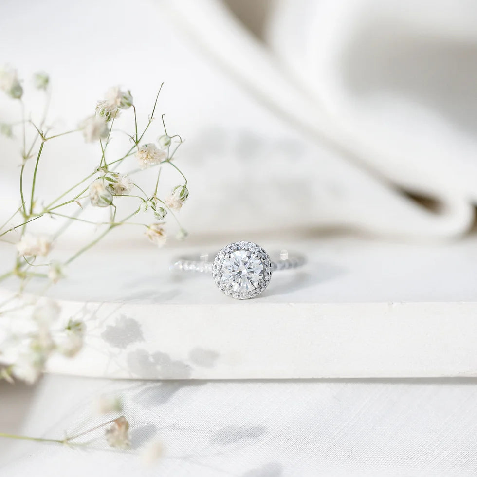IGI Certified 1 CT Lab Grown Diamond Round Engagement Ring
