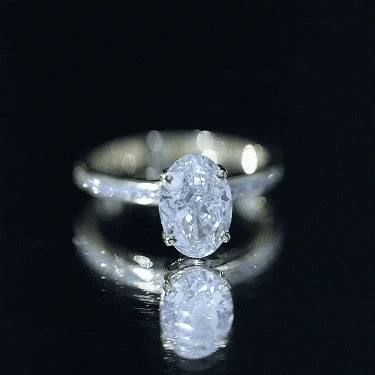 Lab Grown 2 Carat Diamond Oval Engagement Ring with IGI Certificate