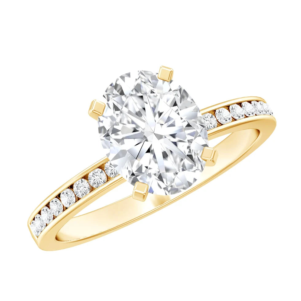 Lab Grown 2 Carat Diamond Oval Engagement Ring with IGI Certificate