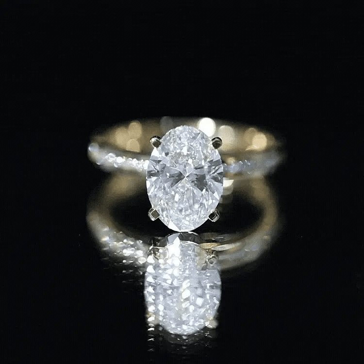 IGI Certified 3 Carat Lab Grown Diamond Oval Engagement Ring for Women