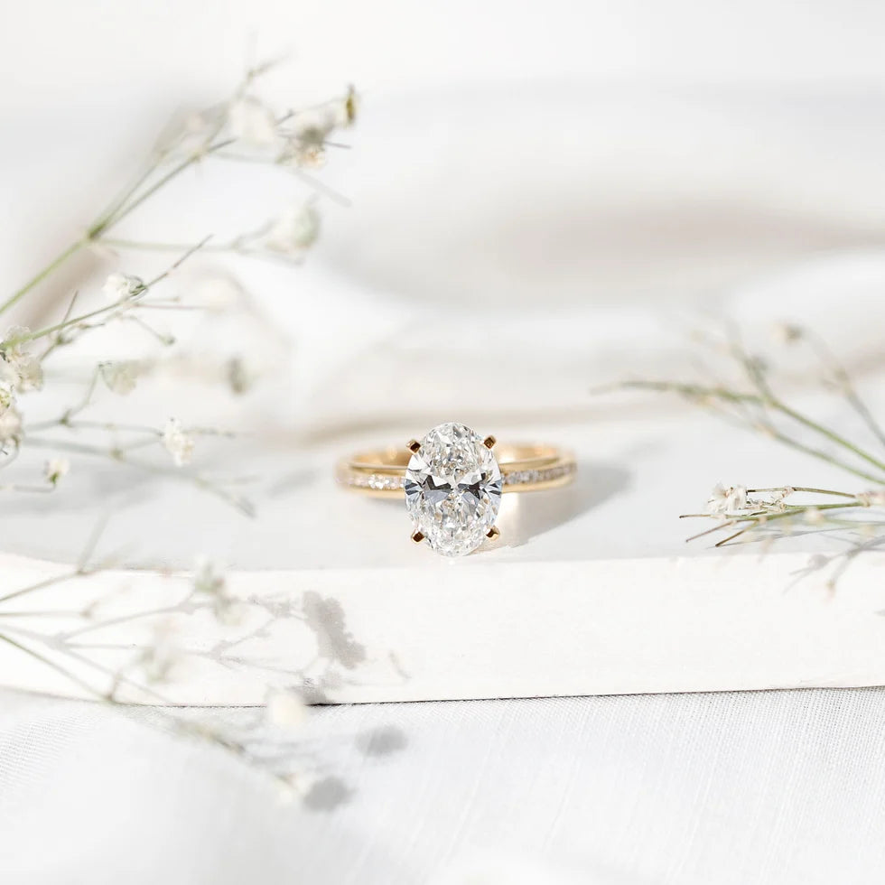 5 Carat Big Lab Grown Diamond Oval Engagement Ring with IGI Certificate