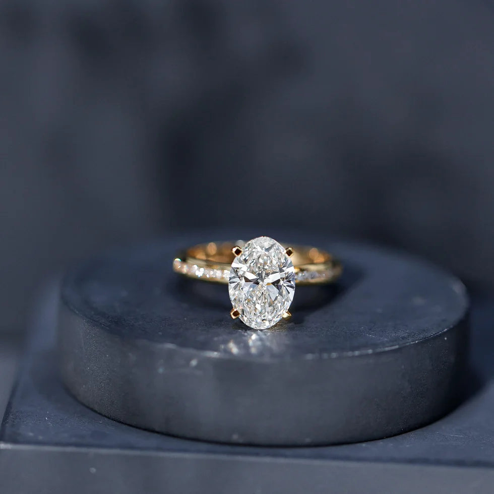 IGI Certified 3 Carat Lab Grown Diamond Oval Engagement Ring for Women