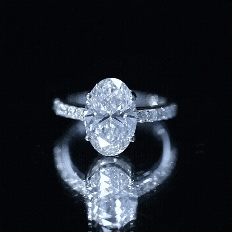 IGI Certified 4 Carat Oval Lab Grown Diamond Huge Engagement Ring
