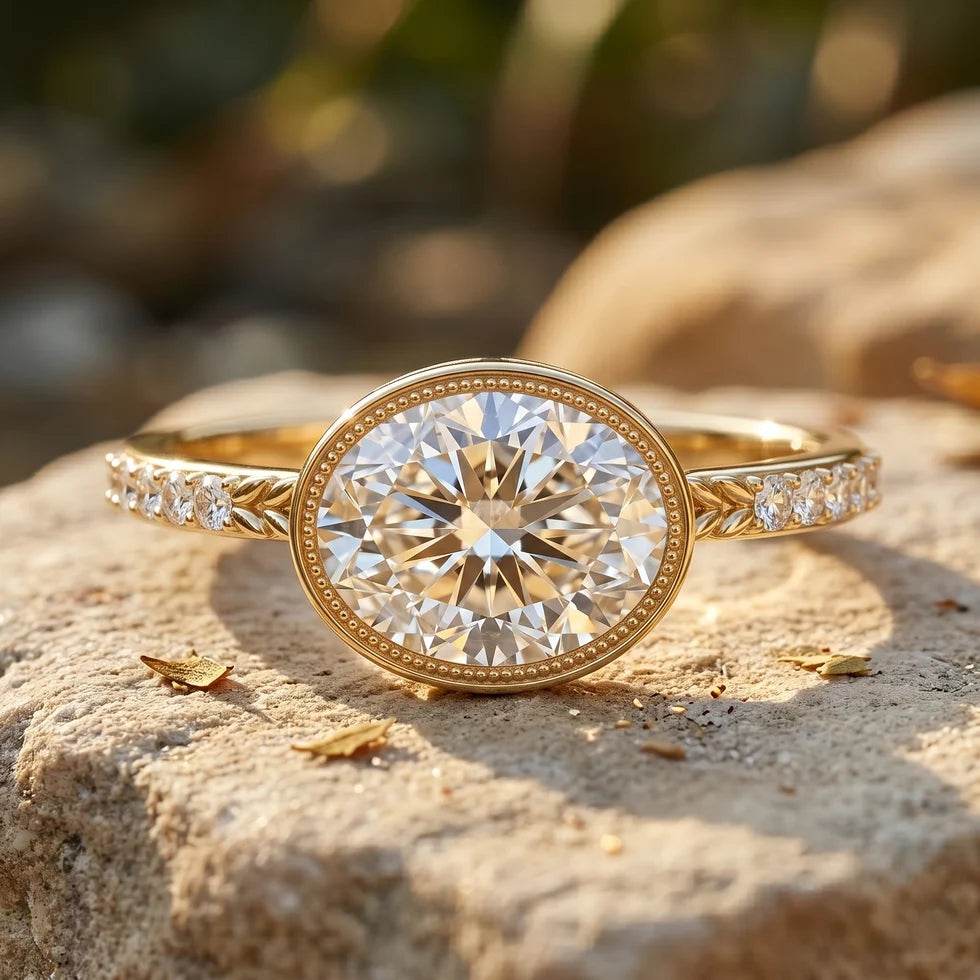 Certified Lab Diamond Engagement Ring with 2 Carat Oval
