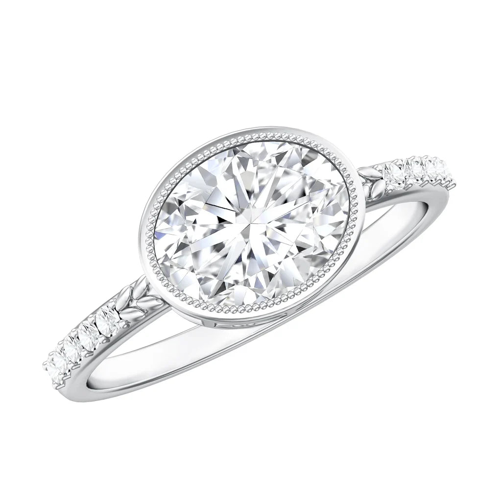 Certified Lab Diamond Engagement Ring with 2 Carat Oval